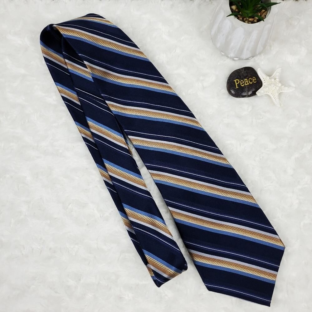 Nicole Miller Silk Tie Blue Striped